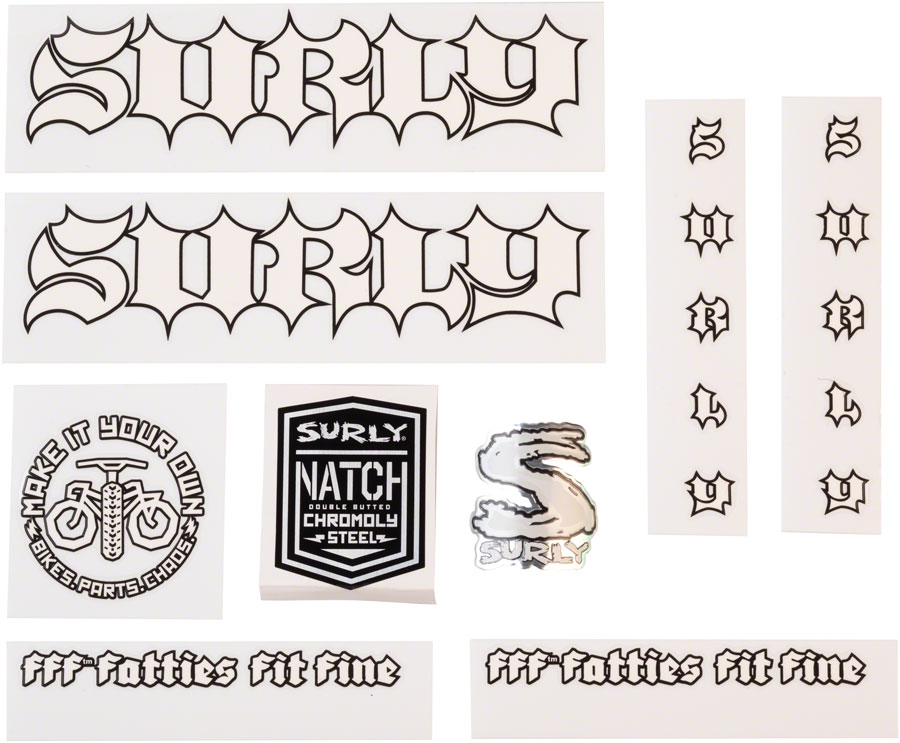 SURLY (サーリー)/ frame decal set / BORN TO LOSE /WHITE　デカールの画像