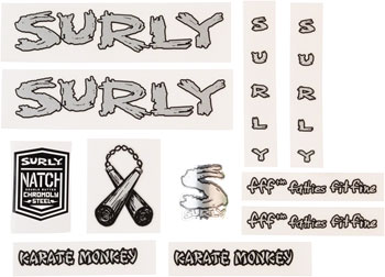SURLY (サーリー)/ frame decal set / KARATE MONKEY  /Silver　カラテモンキー　デカール　の画像