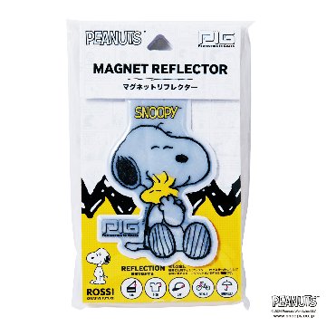 [[PIG] SNOOPY [ スヌーピー & ウッドストック ] / マグネット リフレクター / PEANUTS デザイン / MAGNET REFLECTORの画像
