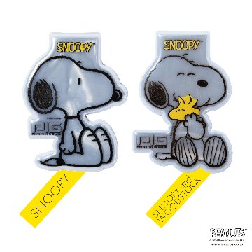 [[PIG] SNOOPY [ スヌーピー & ウッドストック ] / マグネット リフレクター / PEANUTS デザイン / MAGNET REFLECTORの画像