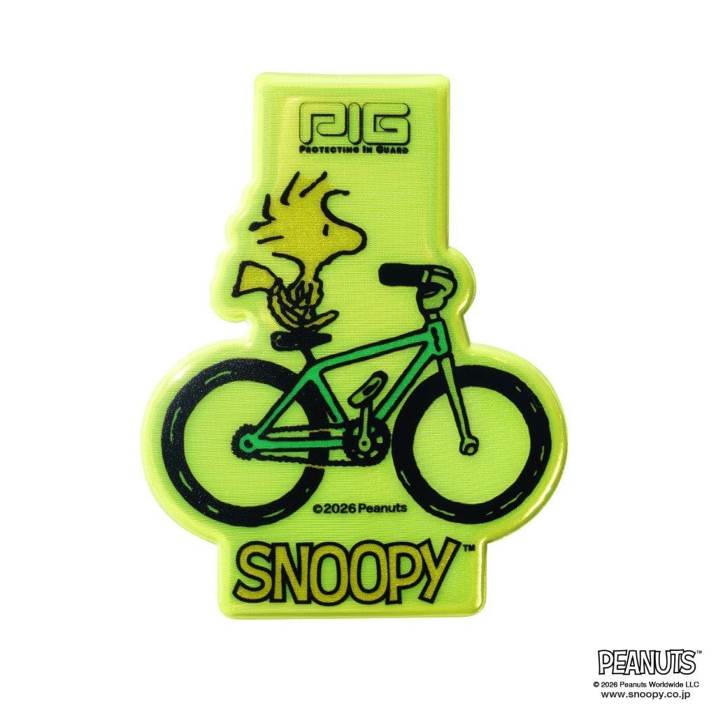 [[PIG] SNOOPY [ サイクリング ウッドストック  ] / マグネット リフレクター / PEANUTS デザイン / MAGNET REFLECTORの画像