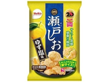 栗山米菓 瀬戸しお ゆず塩味７６ｇ ×12入り 【全国送料無料】(一部地域別途)の画像