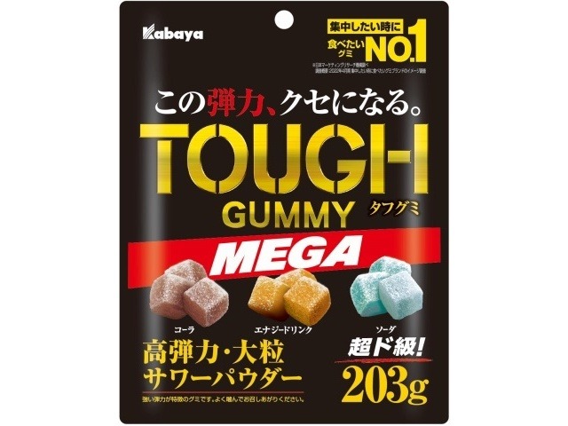 カバヤ タフグミＭＥＧＡ ２０３ｇ ×6 【送料込】(一部地域別途)の画像