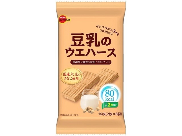 ブルボン 豆乳のウエハース ２枚×８袋×24入り 【全国送料無料】(一部地域別途)の画像