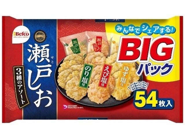 栗山米菓 ＢＩＧパック瀬戸しおアソート５４枚  ×6入り 【全国送料無料】(一部地域別途)の画像