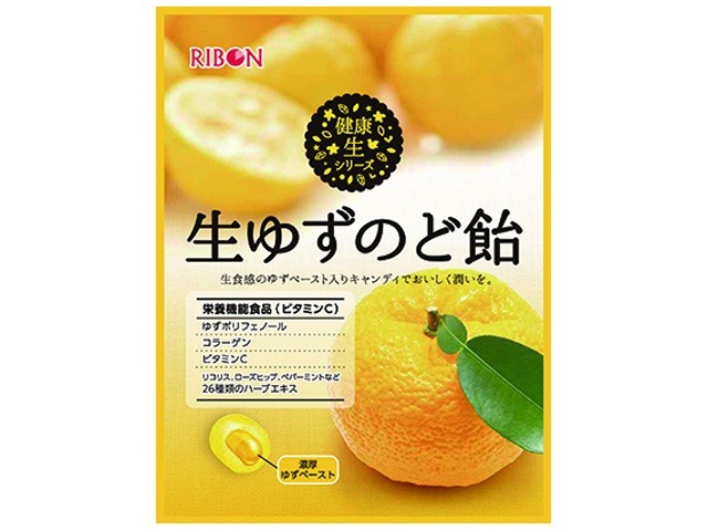 リボン ４８ｇ 生ゆずのど飴 ×24 【送料込】(一部地域別途)の画像