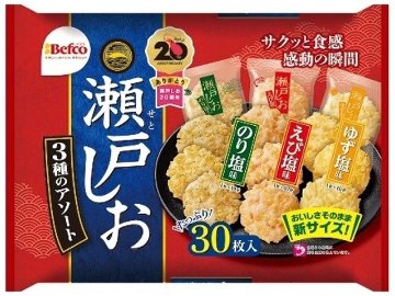 栗山米菓 瀬戸しお３種アソート ３０枚  ×10入り 【全国送料無料】(一部地域別途)の画像