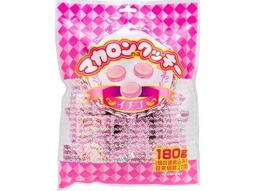 やおきん マカロンクッキーイチゴ １８０ｇ袋  ×1入り 【全国送料無料】(一部地域別途)の画像