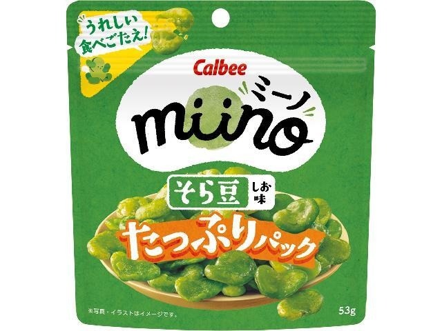カルビー ｍｉｉｎｏそら豆しお味たっぷりＰ ５３ｇ×12入り 【全国送料無料】(一部地域別途)の画像
