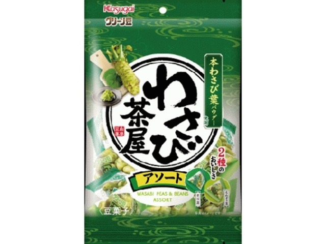 春日井製菓 グリーン豆 わさび茶屋アソート１０４ｇ×12入り 【全国送料無料】(一部地域別途)の画像