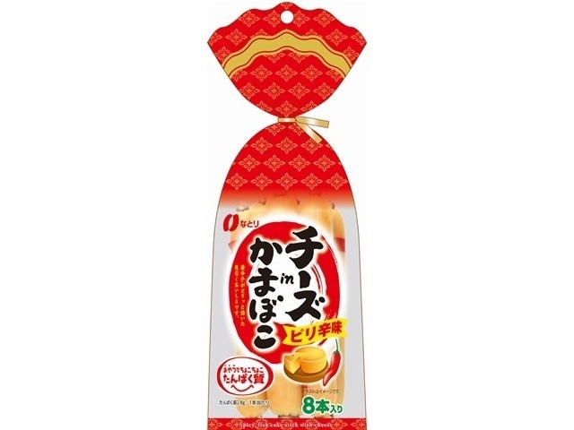 なとり チーズｉｎかまぼこピリ辛味 ８本２３２ｇ ×10入り 【全国送料無料】(一部地域別途)の画像