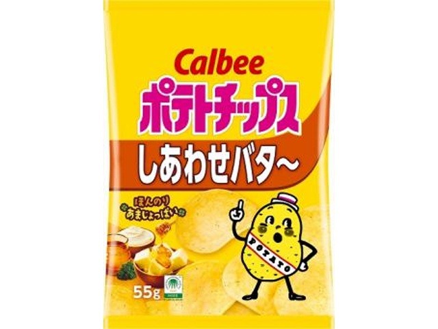 カルビー ポテトチップスしあわせバタ～ ５５ｇ×12入り 【全国送料無料】(一部地域別途)の画像