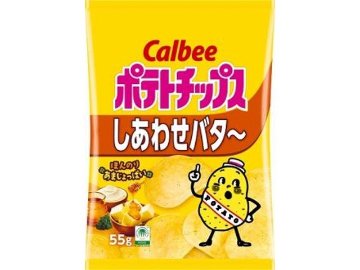 カルビー ポテトチップスしあわせバタ～ ５５ｇ×12入り 【全国送料無料】(一部地域別途)の画像