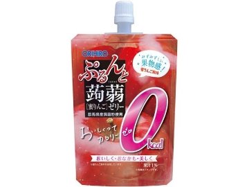 オリヒロプランデュ 蒟蒻ゼリー０ｋｃａｌ蜜りんご１３０ｇ ×48 【送料込】(一部地域別途)の画像