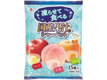 エース 凍らせて食べる国産果汁のシャーベット１５個 ×16 【送料込】(一部地域別途)の画像