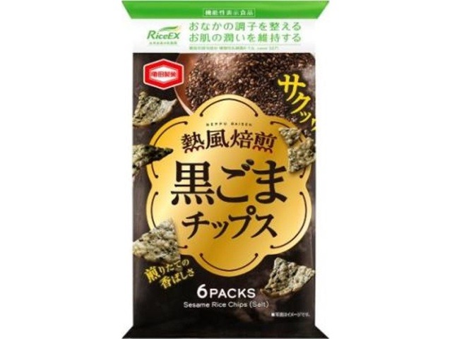 亀田 熱風焙煎黒ごまチップス６袋×12入り 【全国送料無料】(一部地域別途)の画像