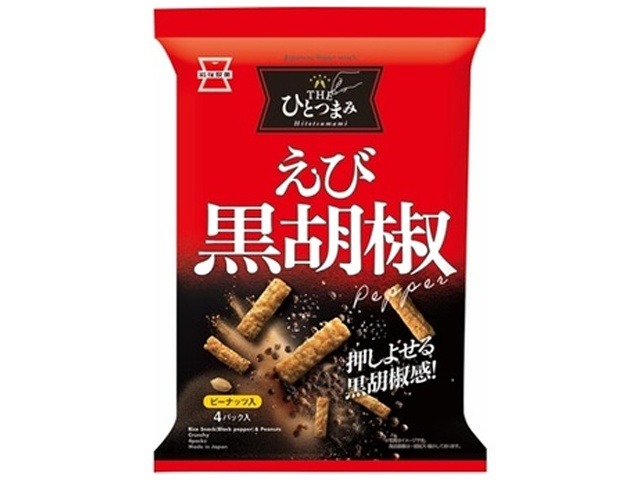 岩塚製菓 ＴＨＥひとつまみえび黒胡椒 ８０ｇ ×12入り 【全国送料無料】(一部地域別途)の画像