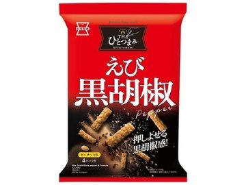岩塚製菓 ＴＨＥひとつまみえび黒胡椒 ８０ｇ ×12入り 【全国送料無料】(一部地域別途)の画像
