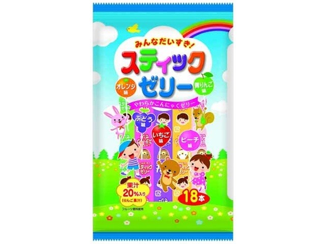 リボン みんなだいすきスティックゼリー １８本 ×12入り 【全国送料無料】(一部地域別途)の画像