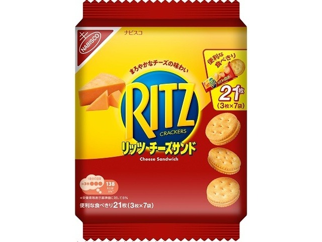 リッツ ファミリーパックチーズサンド ７袋入 ×12 【送料込】(一部地域別途)の画像