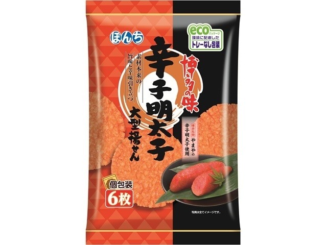 ぼんち ６枚辛子明太子大型揚げせん  ×12 【送料込】(一部地域別途)の画像