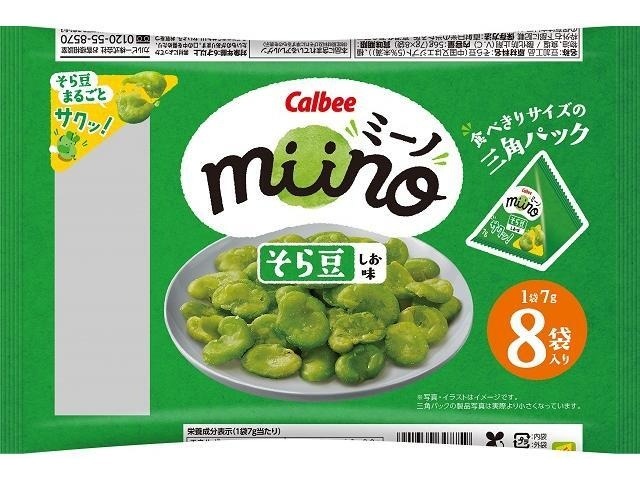 カルビー ｍｉｉｎｏそら豆しお味三角パック５６ｇ×12入り 【全国送料無料】(一部地域別途)の画像