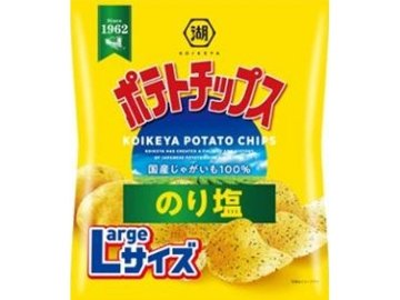 湖池屋 Ｌサイズポテトチップスのり塩１１２ｇ×12入り 【全国送料無料】(一部地域別途)の画像