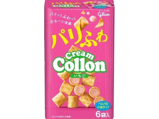 グリコ パリふわクリームコロンいちご ６袋×50入り 【全国送料無料】(一部地域別途)の画像