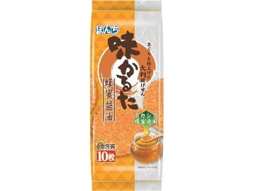 ぼんち １０枚味かるた蜂蜜醤油 ×10 【送料込】(一部地域別途)の画像