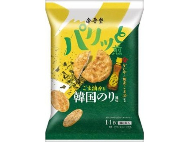 金吾堂 パリッと煎 ごま油香る韓国のり風味１４枚  ×12入り 【全国送料無料】(一部地域別途)の画像