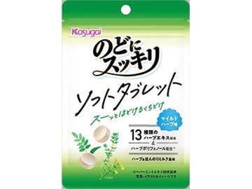 春日井製菓 のどにスッキリソフトタブレット ハーブ味×6入り 【全国送料無料】(一部地域別途)の画像