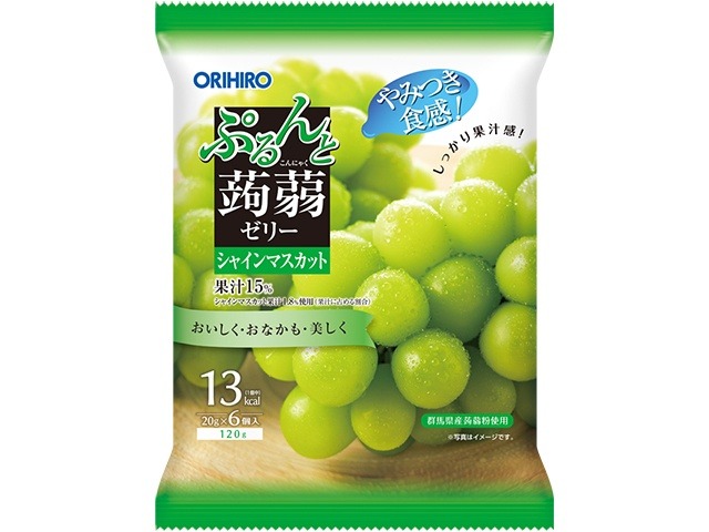 ぷるんと蒟蒻ゼリーパウチ シャインマスカット ６個  ×24入り 【全国送料無料】(一部地域別途)の画像