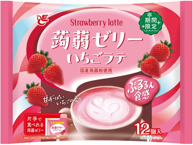 エース 蒟蒻ゼリーいちごラテ １２個 ×16 【送料込】(一部地域別途)の画像