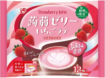 エース 蒟蒻ゼリーいちごラテ １２個 ×16 【送料込】(一部地域別途)の画像