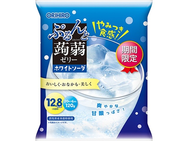 オリヒロプランデュ ぷるんと蒟蒻ゼリーパウチ ホワイトソーダ ×24 【送料込】(一部地域別途)の画像