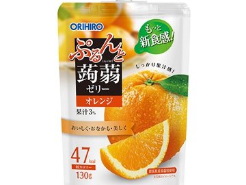 オリヒロぷるんと蒟蒻ゼリースタンディングオレンジ味×48入り 【全国送料無料】(一部地域別途)の画像