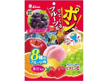 ライオン ポンとでてくるフルーツ玉 １１１ｇ  ×6入り 【全国送料無料】(一部地域別途)の画像