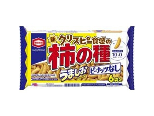 亀田 柿の種ピーナッツなし うましお６袋×12入り 【全国送料無料】(一部地域別途)の画像