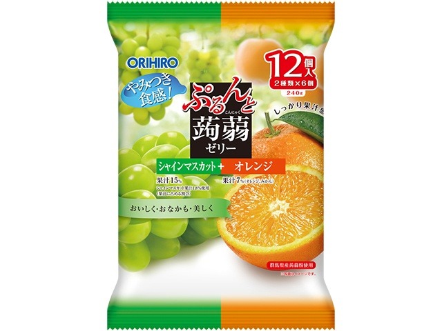 ぷるんと蒟蒻ゼリーパウチ シャインマスカット＋オレ   ×24 【送料込】(一部地域別途)の画像