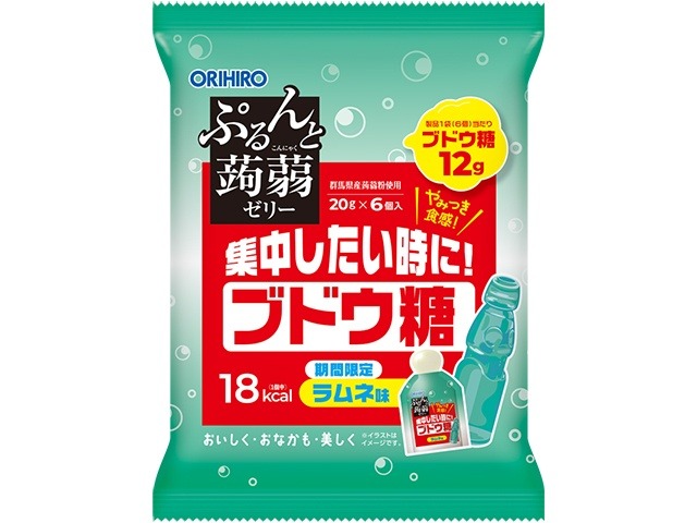 オリヒロプランデュ ぷるんと蒟蒻ゼリーパウチブドウ糖×24入り 【全国送料無料】(一部地域別途)の画像