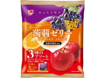 エース 蒟蒻ゼリー グレープ・オレンジ・アップル×12入り 【全国送料無料】(一部地域別途)の画像
