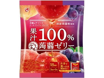 エース 果汁１００％蒟蒻ゼリー１８個×16入り 【全国送料無料】(一部地域別途)の画像