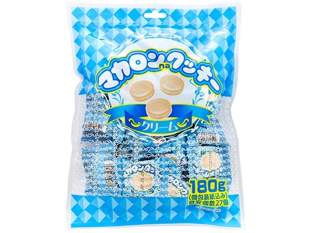 やおきん マカロンクッキークリーム １８０ｇ袋  ×1入り 【全国送料無料】(一部地域別途)の画像