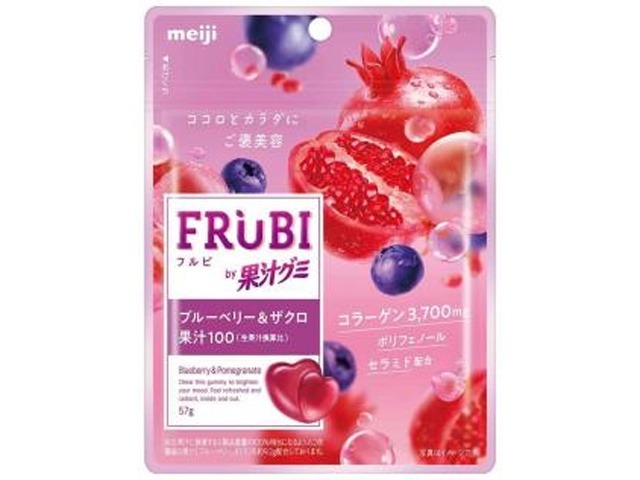 明治 ＦＲＵＢＩｂｙ果汁グミ ブルーベリー＆ざくろ×8入り 【全国送料無料】(一部地域別途)の画像