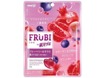 明治 ＦＲＵＢＩｂｙ果汁グミ ブルーベリー＆ざくろ×8入り 【全国送料無料】(一部地域別途)の画像