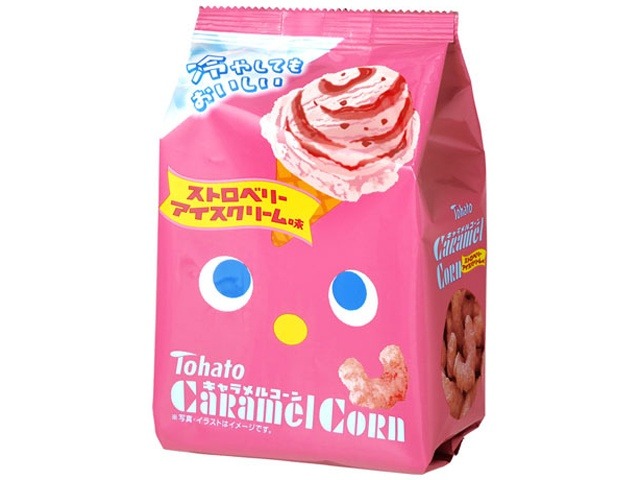 東ハト キャラメルコーン ストロベリーアイス６２ｇ×12入り 【全国送料無料】(一部地域別途)の画像