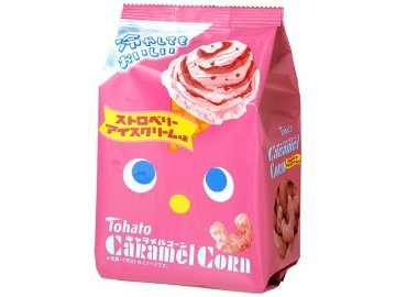 東ハト キャラメルコーン ストロベリーアイス６２ｇ×12入り 【全国送料無料】(一部地域別途)の画像
