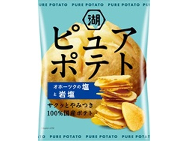 湖池屋 ピュアポテト オホーツクの塩と岩塩５５ｇ ×12入り 【全国送料無料】(一部地域別途)の画像