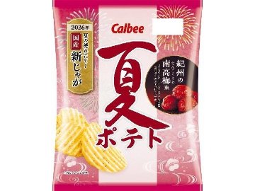 カルビー 夏ポテト 紀州の南高梅味６０ｇ×12入り 【全国送料無料】(一部地域別途)の画像
