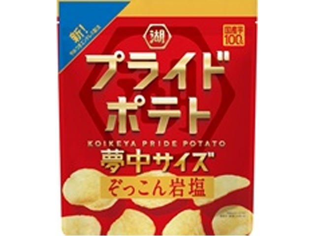 湖池屋 プライドポテト 夢中サイズ岩塩１０２ｇ ×12入り 【全国送料無料】(一部地域別途)の画像